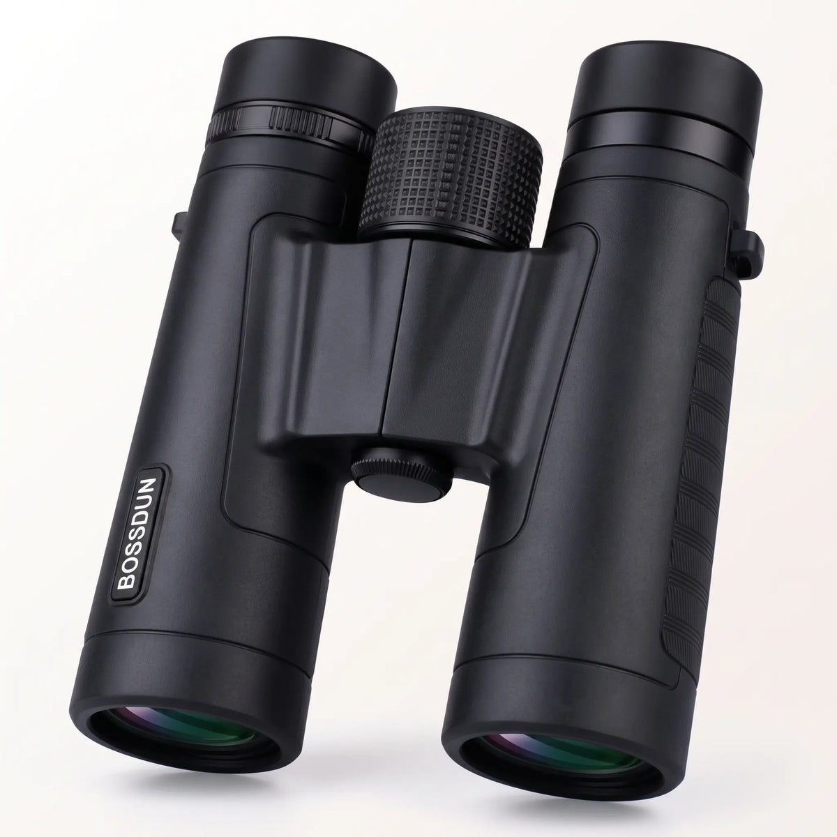 Black BOSSDUN binoculars with textured controls and a matte finish, shown on a clean white background.
#color_black