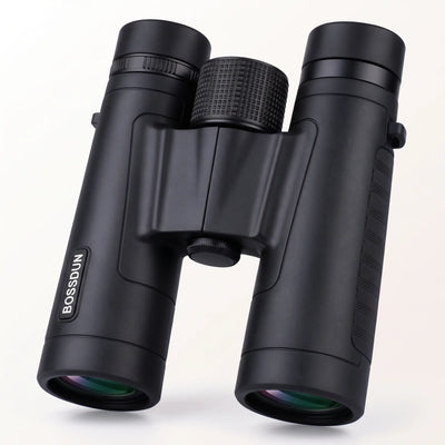 Black BOSSDUN binoculars with textured controls and a matte finish, shown on a clean white background.
