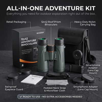 Pathfinder 12x42 HD Binoculars with Phone Adapter