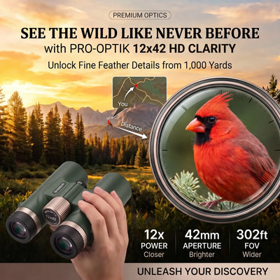 12x42 HD Waterproof Binoculars with Phone Adapter
