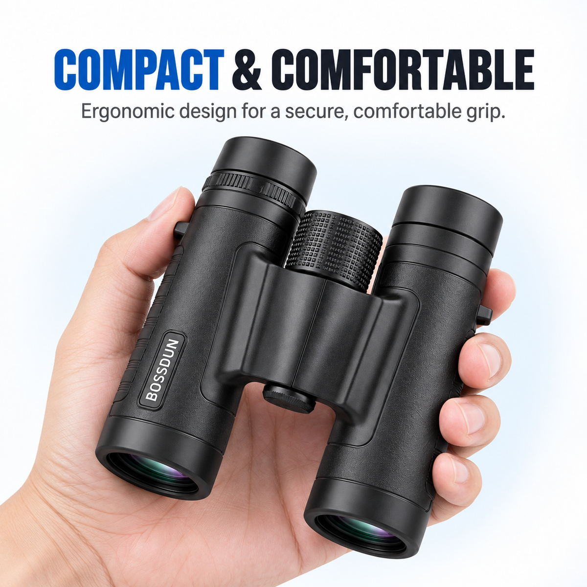 Black 10x25 binocular product details and controls #color_black
